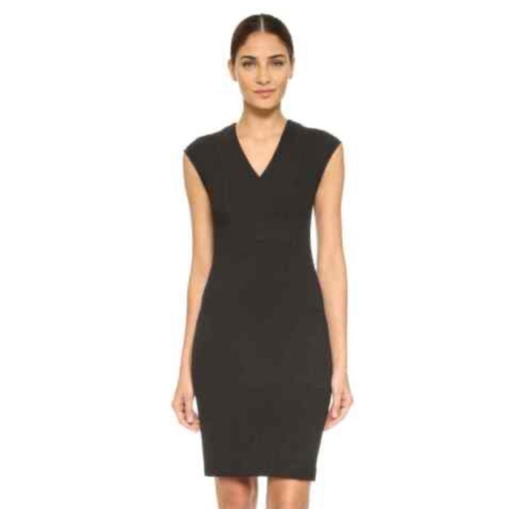 NWT Vince V Neck Sleeveless Knee Length Little Black Dress Size 4 Cocktail Party